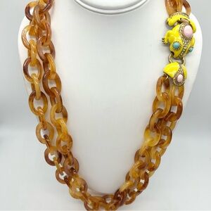 J. Crew Frog Clasp Tortoise Link Necklace